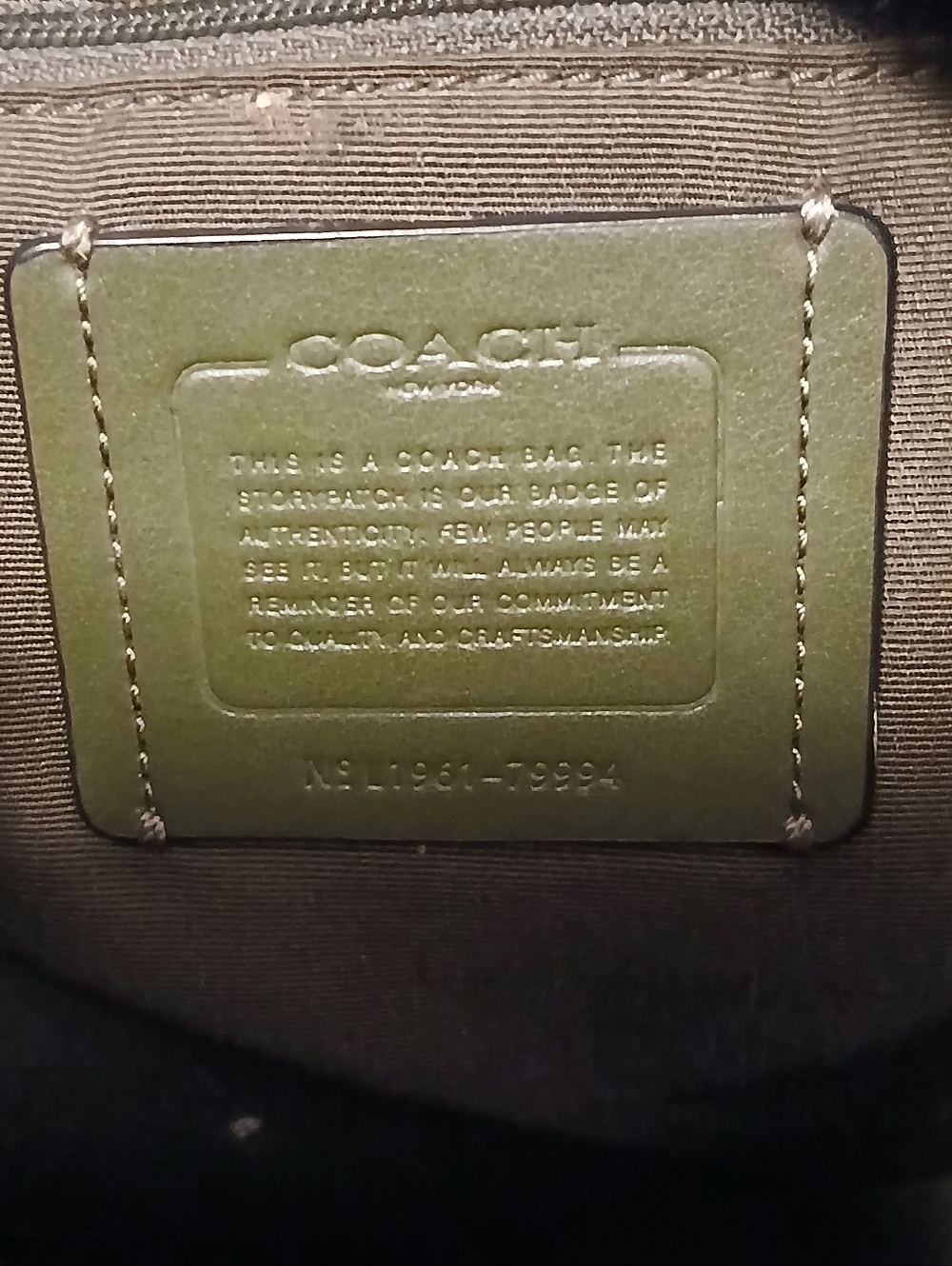 COACH Marlon Hobo Bag in Olive Green Pebbled Leather – Style 79994 - Picture 2 of 7